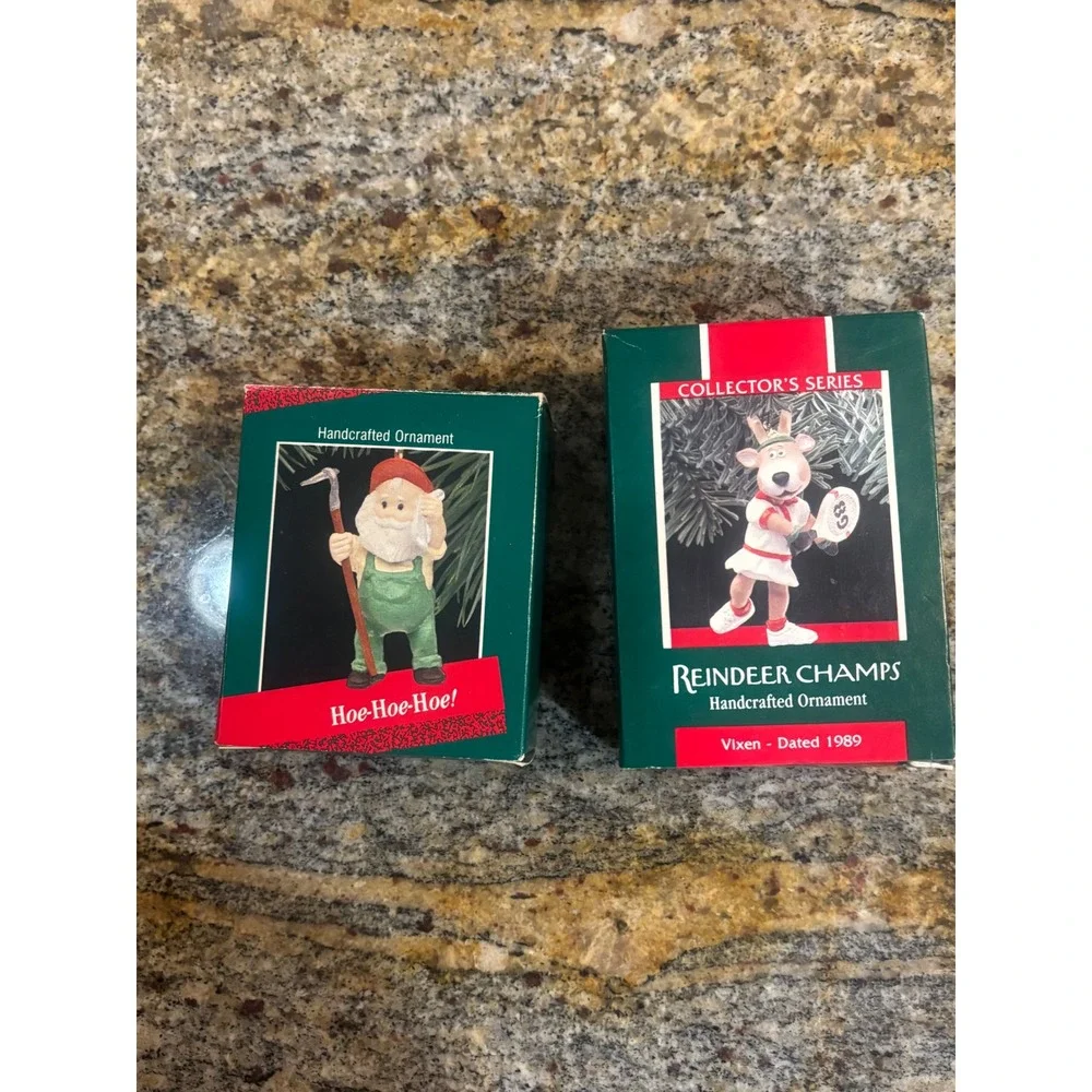 Vintage Hallmark Keepsake Ornament Lot‎ 10pc 1980s 1990s Santa Maxine Reindeer